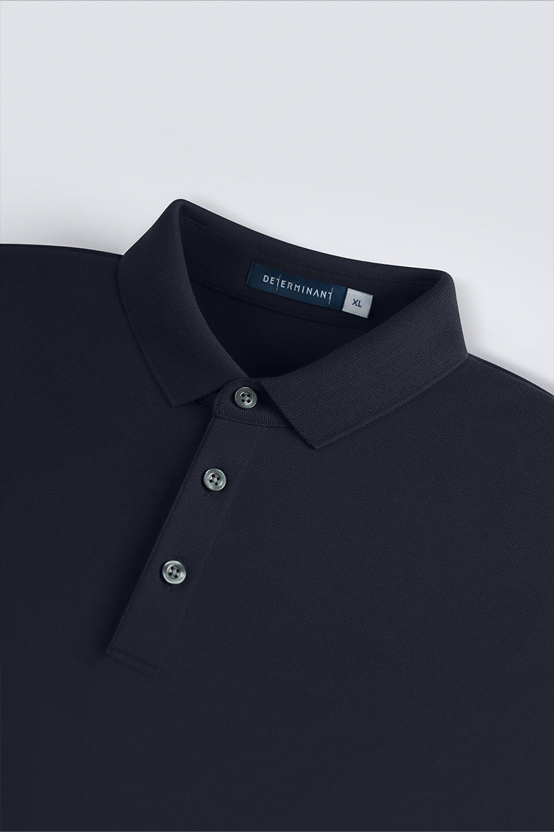 Polo piqué 3 boutons | Bleu marine NNY096