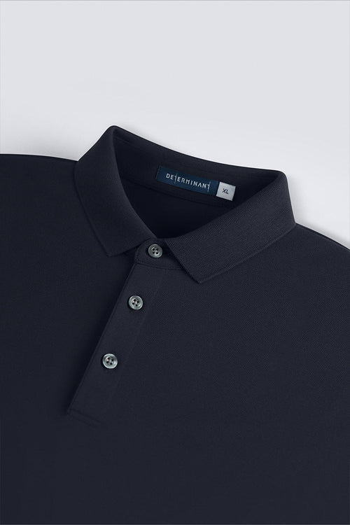 Polo piqué 3 boutons | Bleu marine NNY096