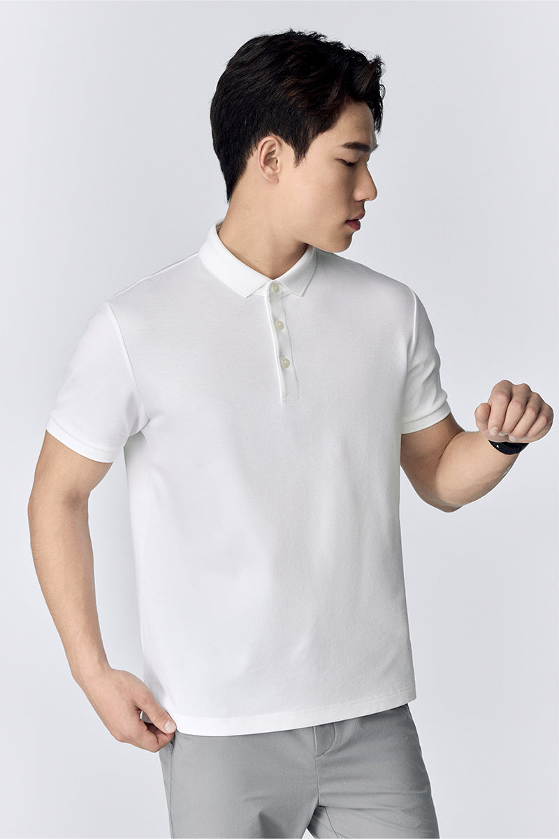 Polo piqué 3 boutons | Blanc WH001Z