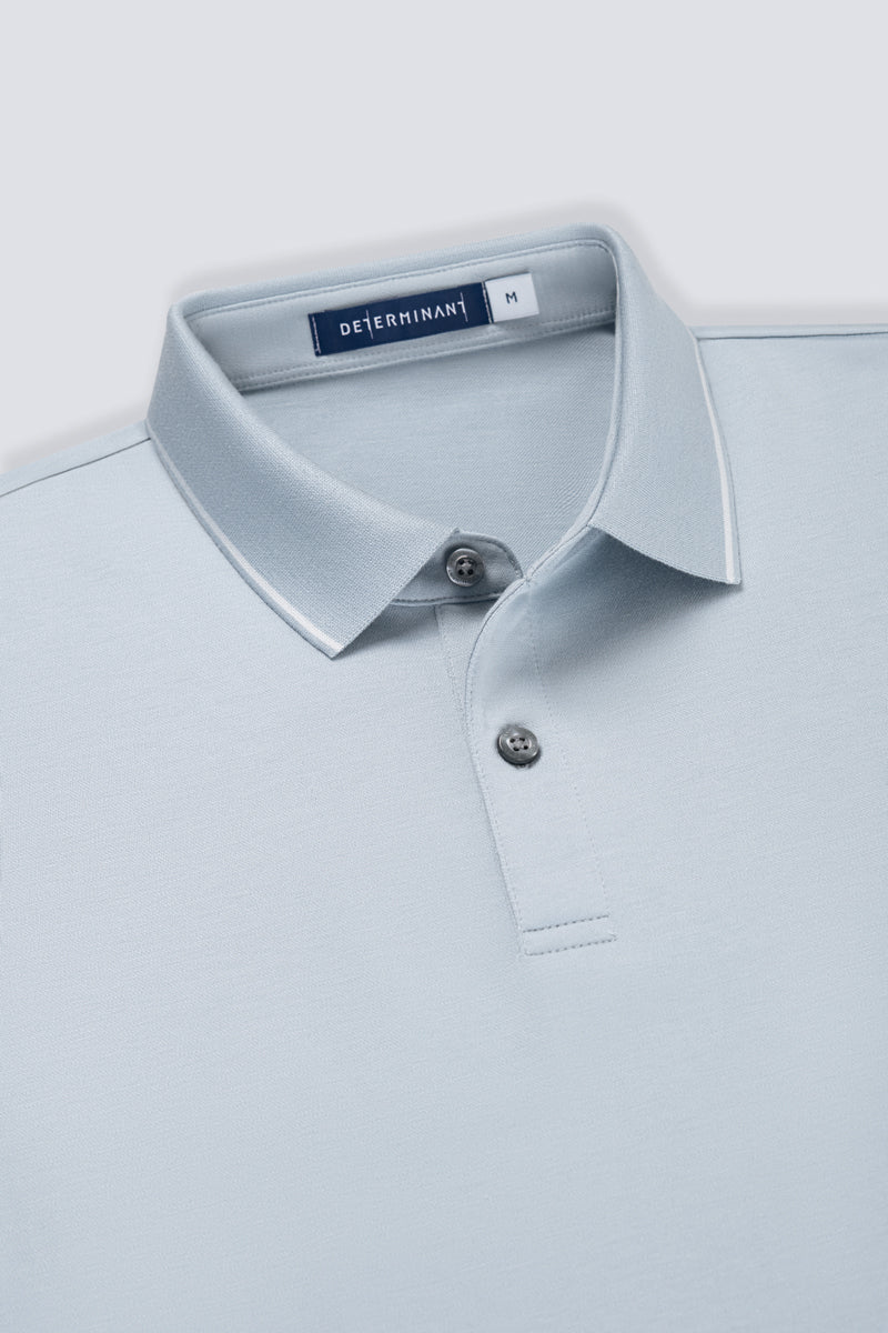 Polo piqué ultra-doux à pointes | Bleu gris BLE251